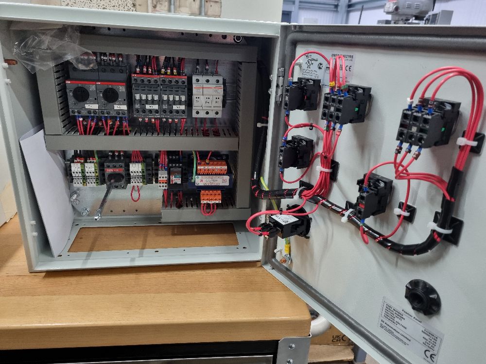 Custom control panel showing components inside after being function tested